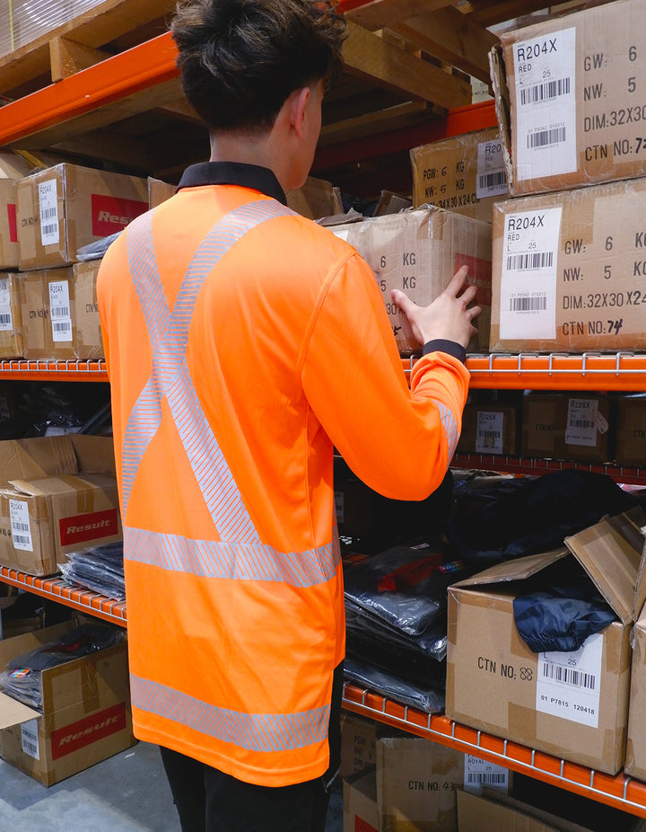 Hi Vis Recycled Long Sleeve Polo - TTMC-W Result