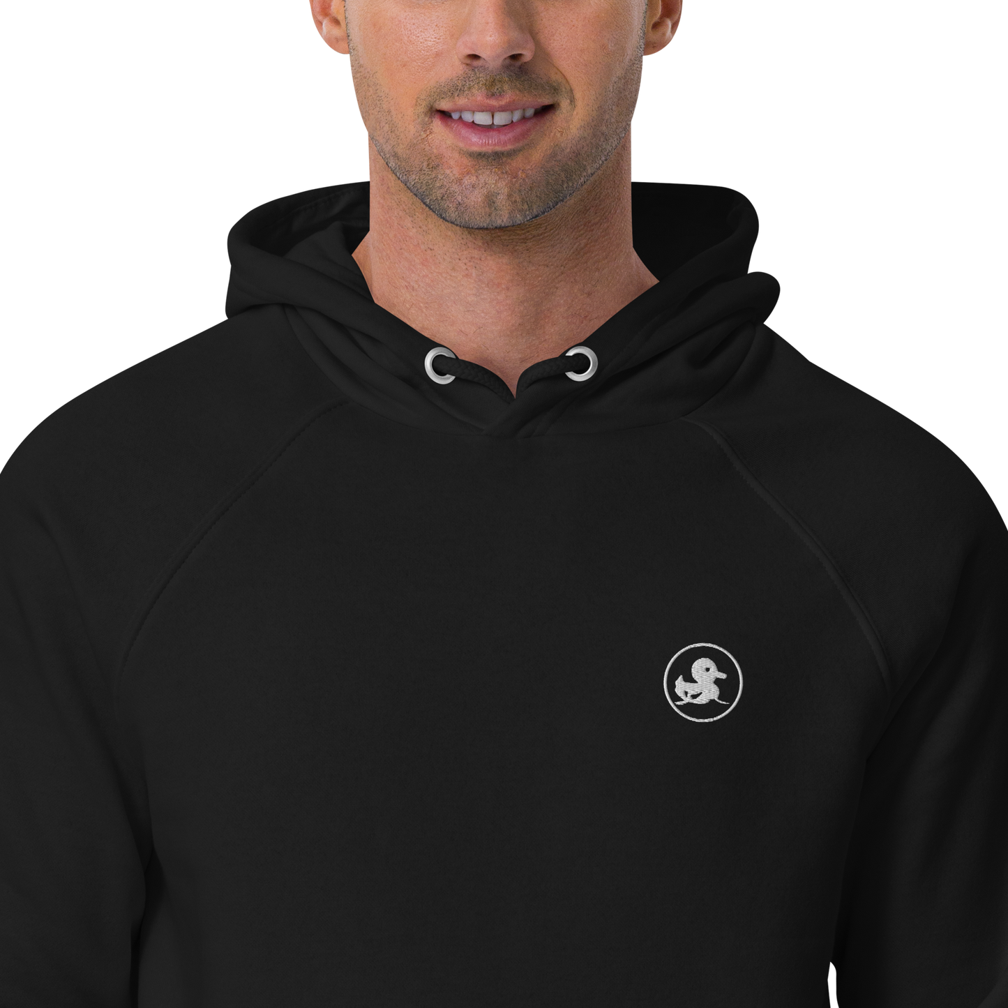 The Raglan Hoodie | 80% Organic Cotton 20% RPET | Duck Black LUCK•E