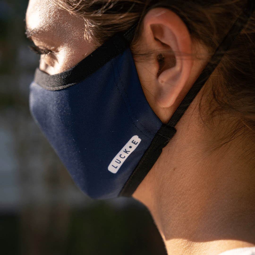 LUCKEFit™ Travel Face Masks | Award-Winning ViralOff® | NZ Helix+ Filter | Deep Blue LUCK•E