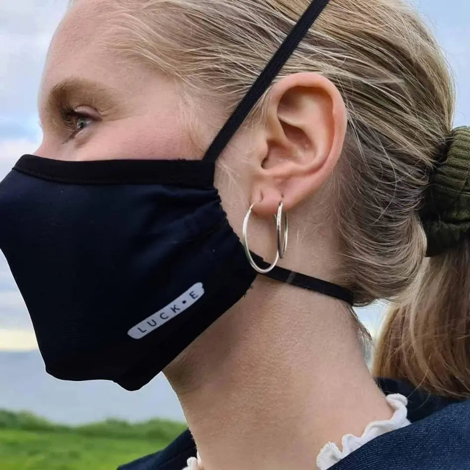 LUCKEFit Travel Face Masks |  Award-Winning ViralOff® | NZ Helix+ Filter | Black LUCKE