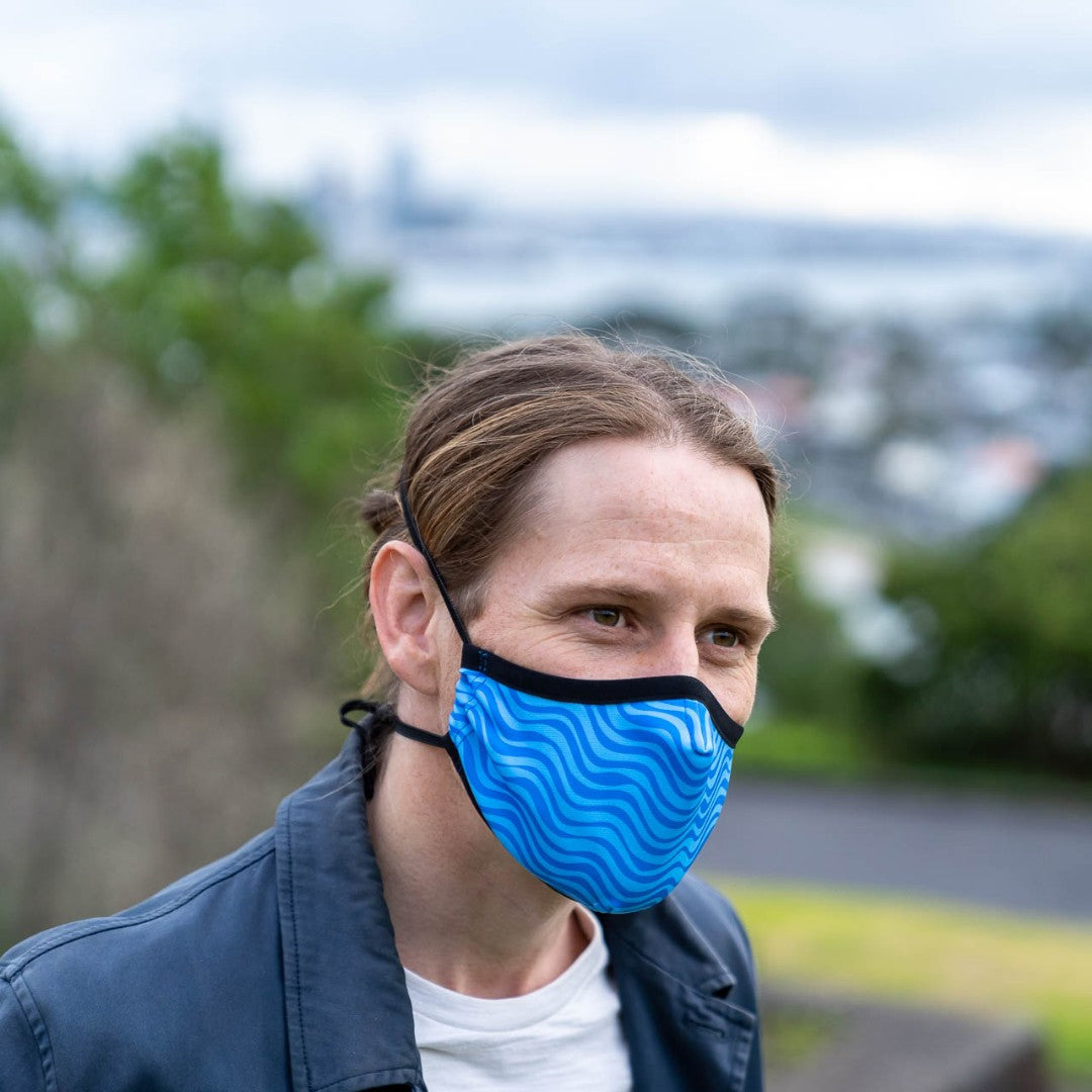 LUCKEFit Travel Face Masks | Award-Winning ViralOff® | NZ Helix+ Filter | Wave LUCKE