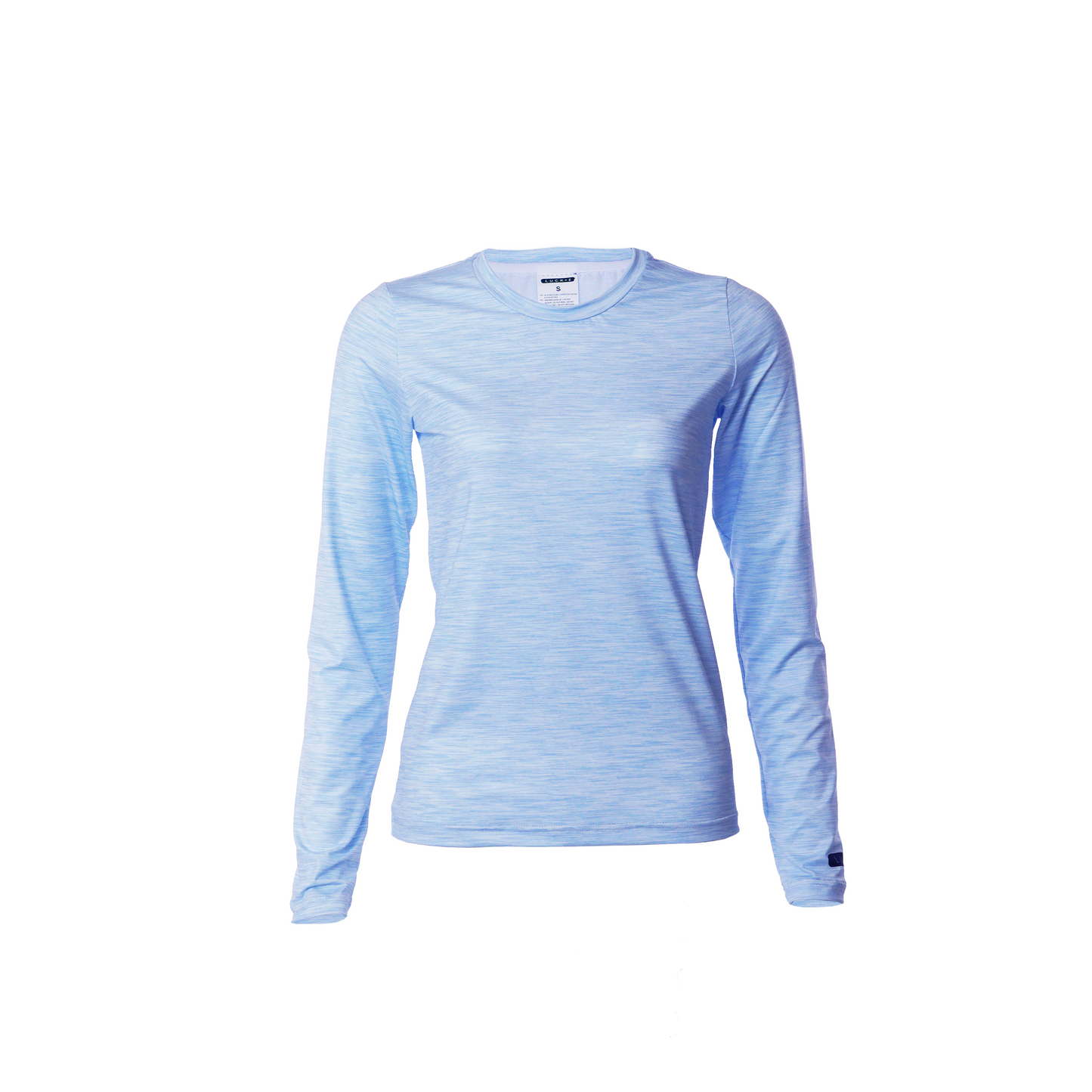 Sky Blue | Long Sleeve Tech Tee | Recycled Ground Coffee Polyester | Female LUCK•E